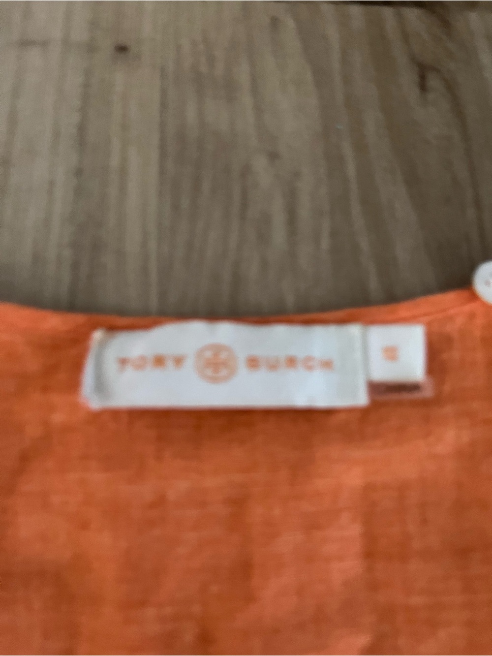 Tory Burch Tank Top Halter Lindsay Blouse Pom Pom Hem Orange Cotton Women 12 - Picture 4 of 7